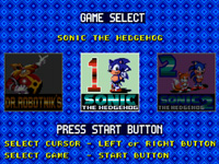 Sonic Compilation (AKA Sonic Classics 3 in 1) title Screen